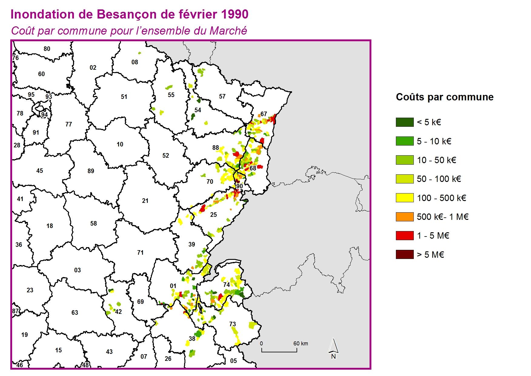 Cout par commune pour l'ensemble du marché