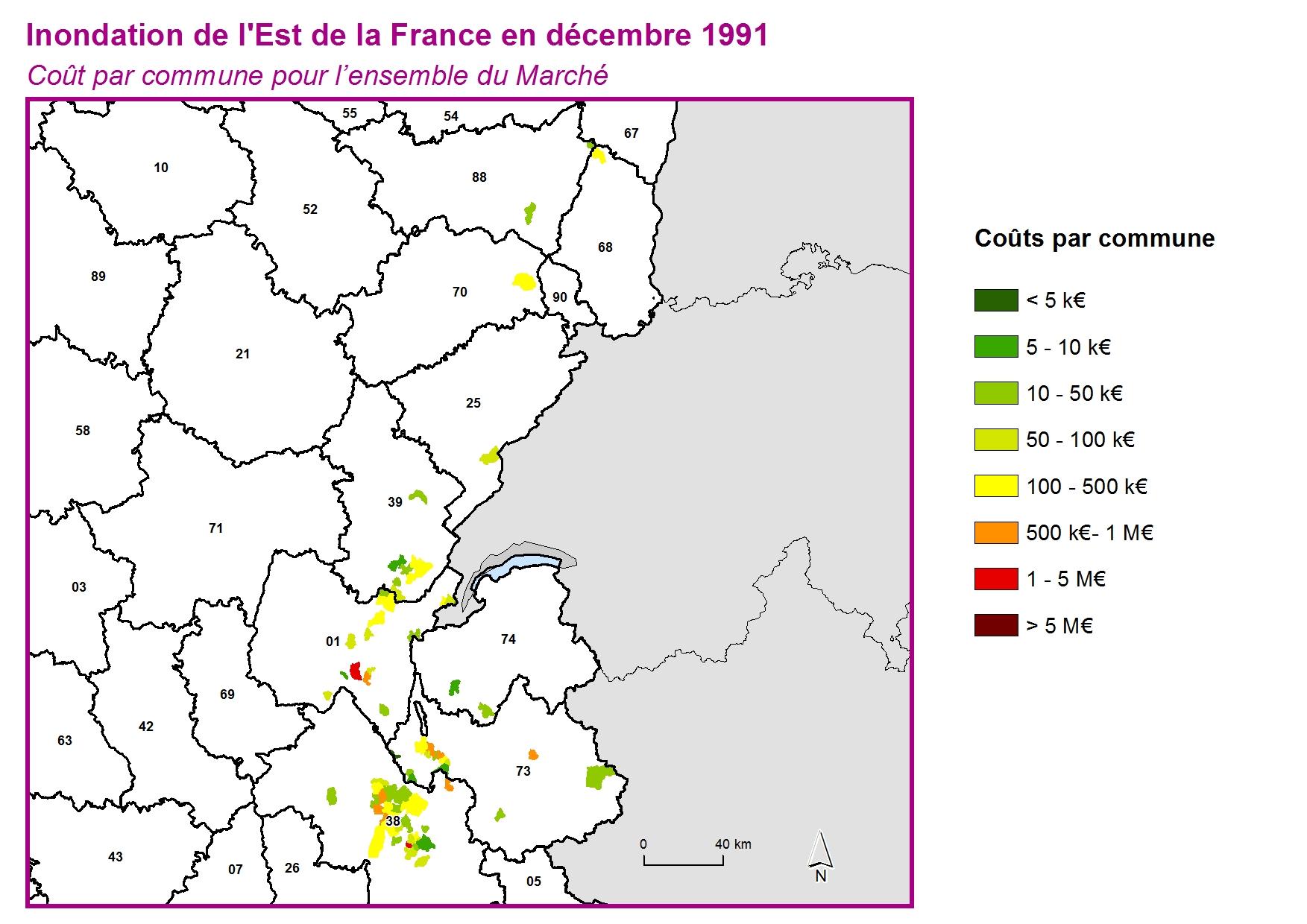 Cout par commune pour l'ensemble du marché