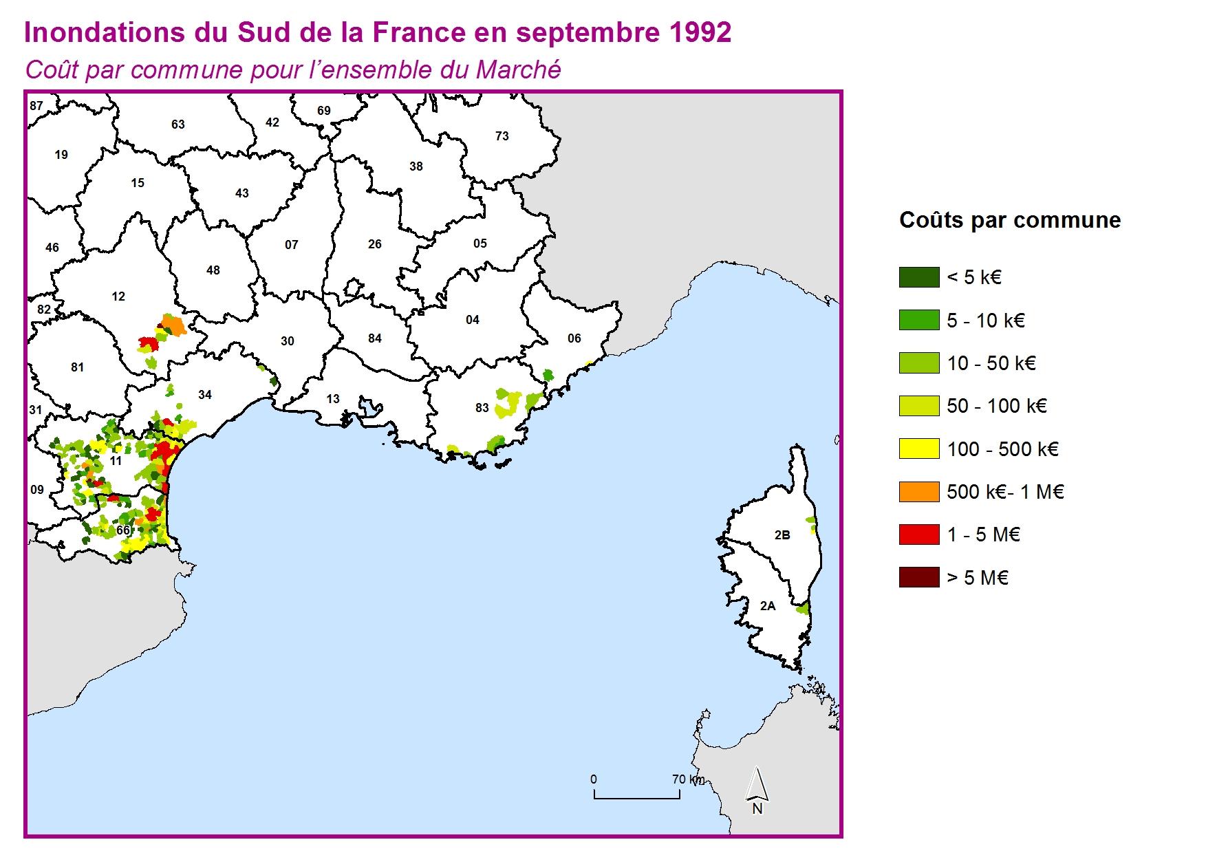 Cout par commune pour l'ensemble du marché