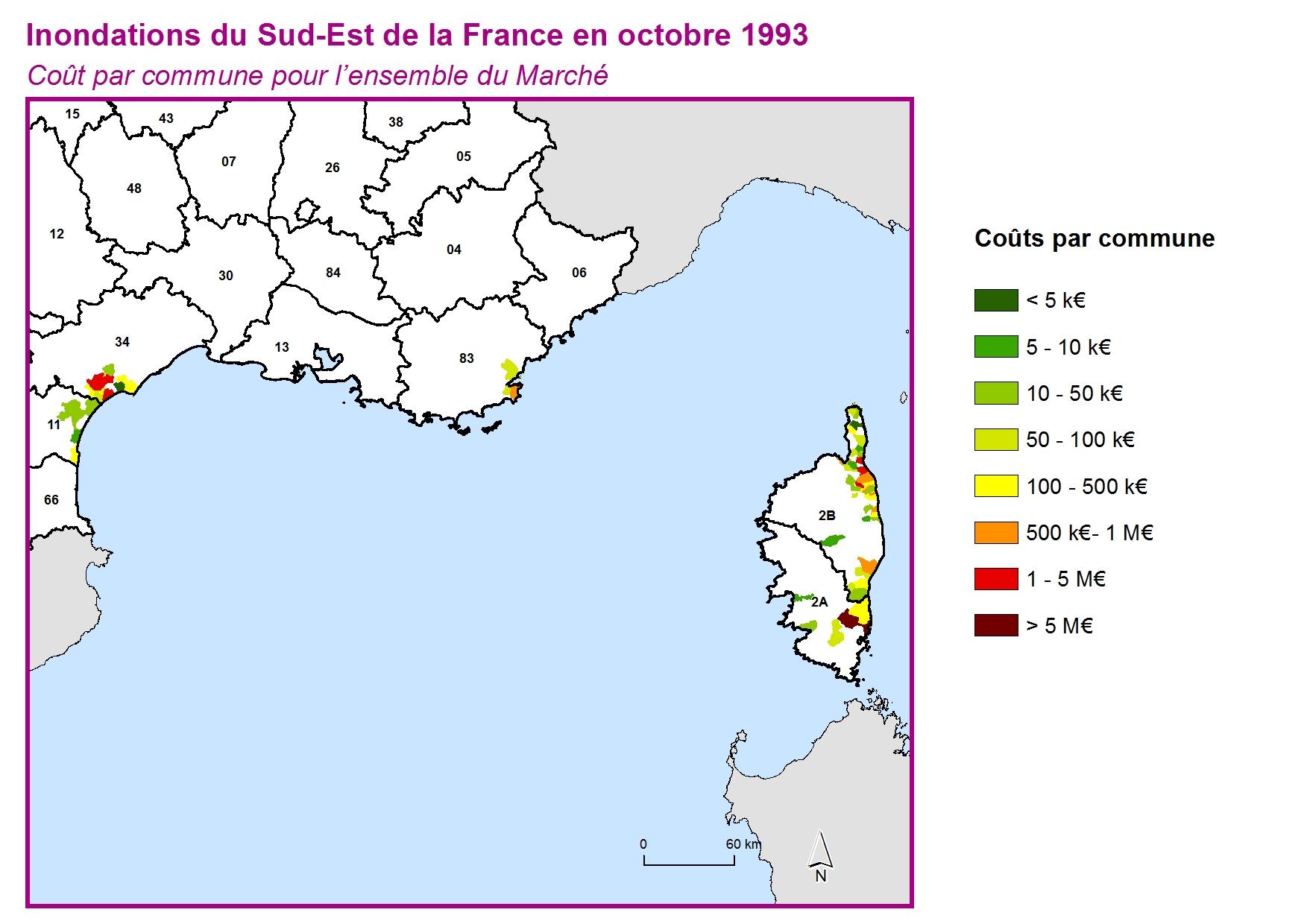 Cout par commune pour l'ensemble du marché