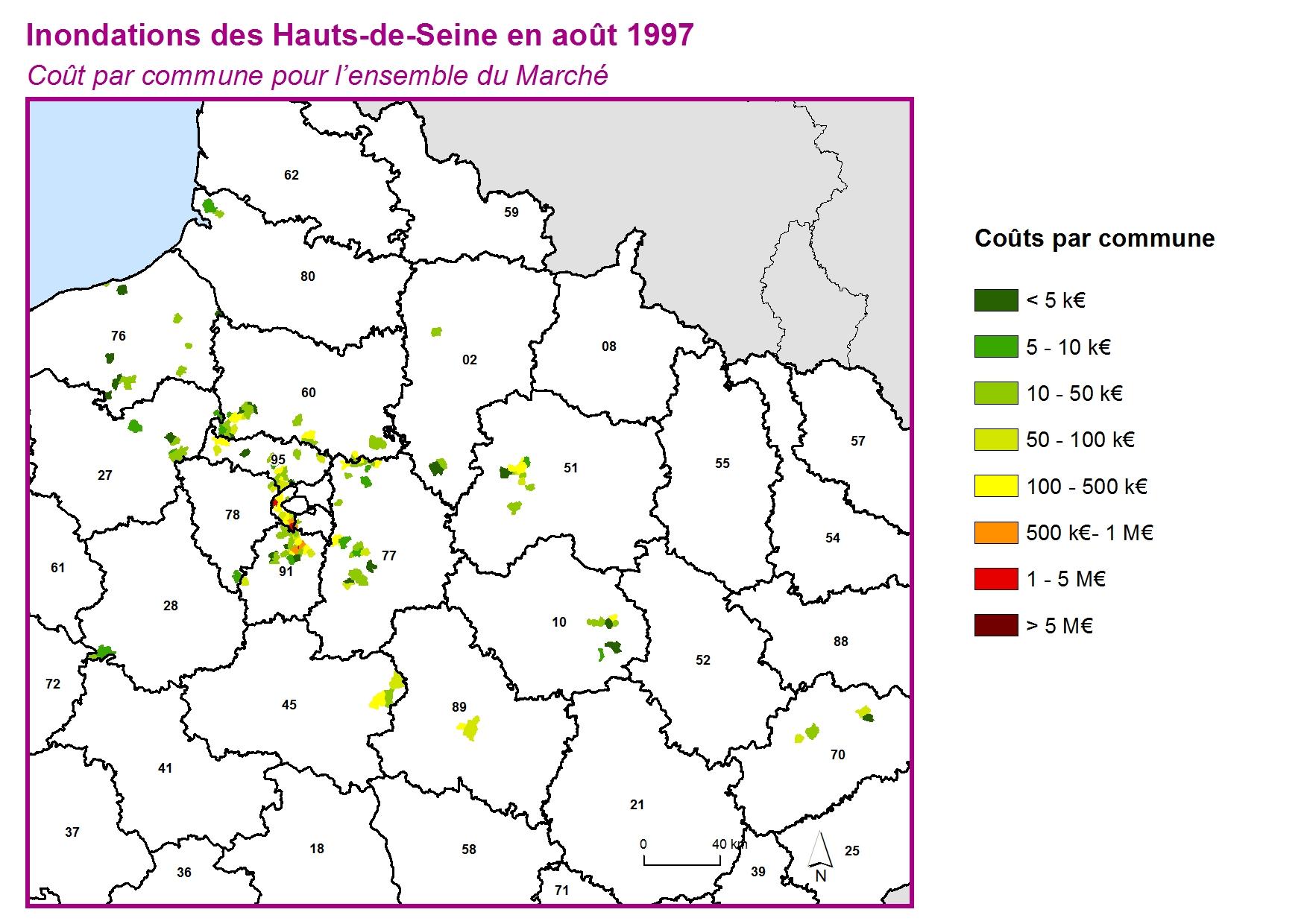 Cout par commune pour l'ensemble du marché