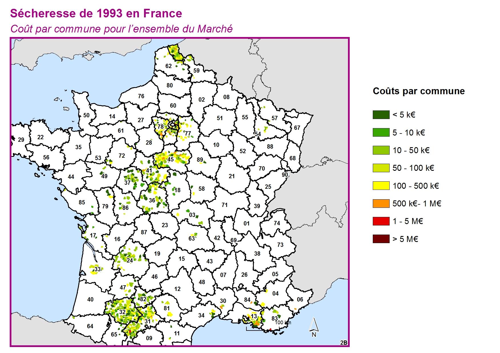 Cout par commune pour l'ensemble du marché