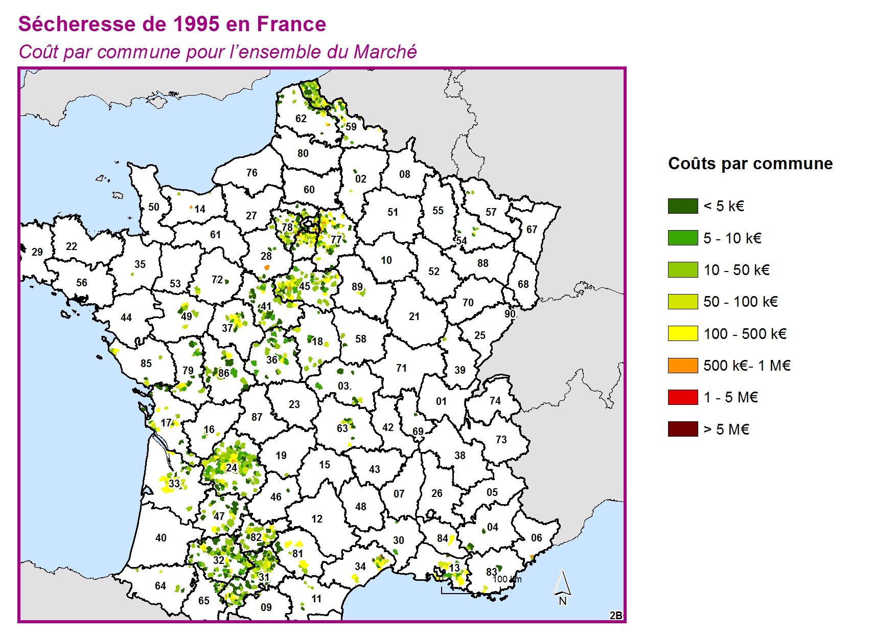 Cout par commune pour l'ensemble du marché