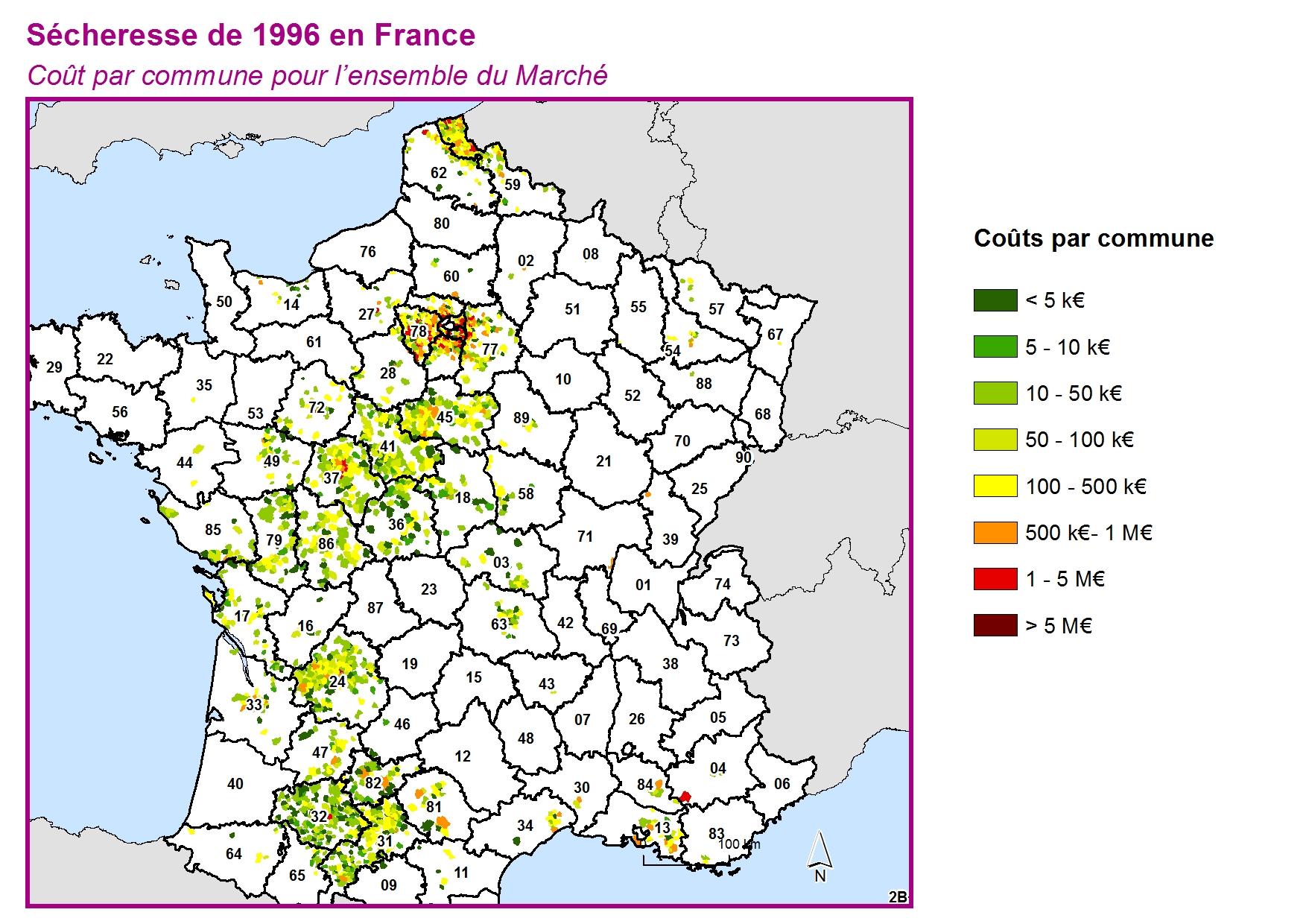 Cout par commune pour l'ensemble du marché