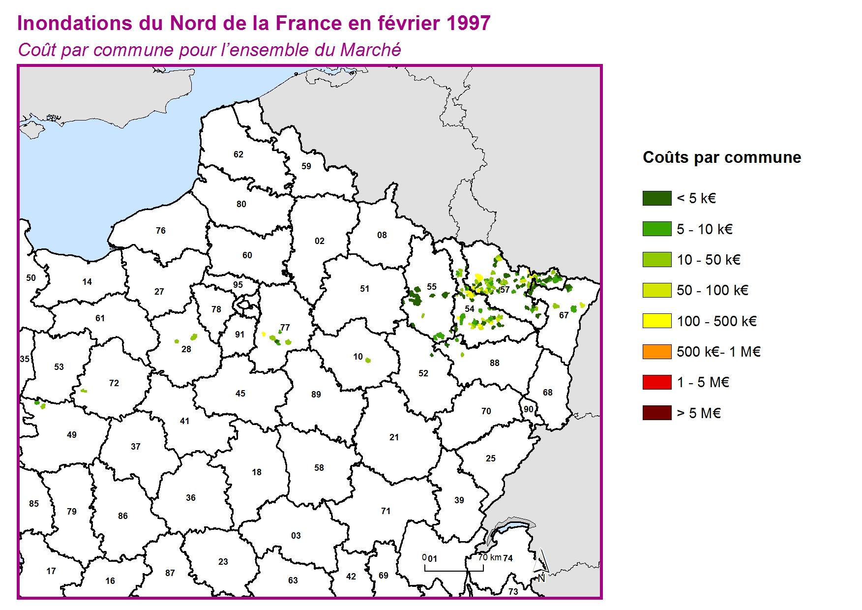 Cout par commune pour l'ensemble du marché