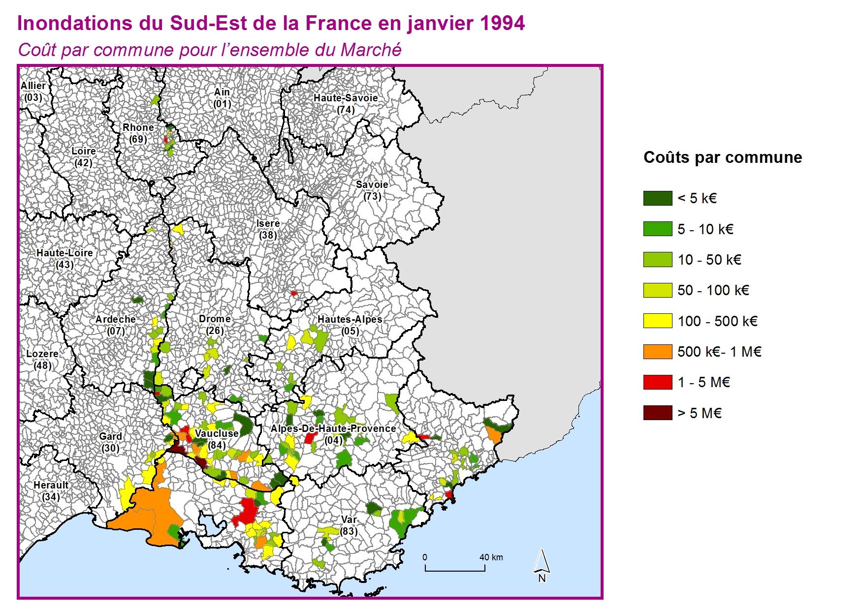 Cout par commune pour l'ensemble du marché