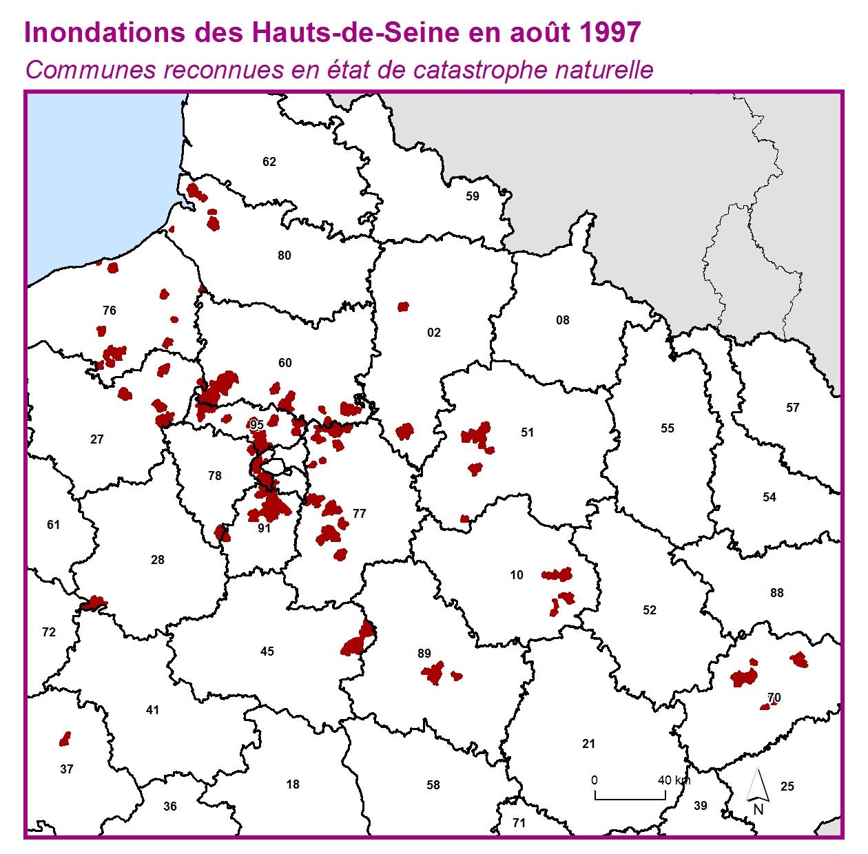 Communes reconnues en 굡t de catastrophes naturelle