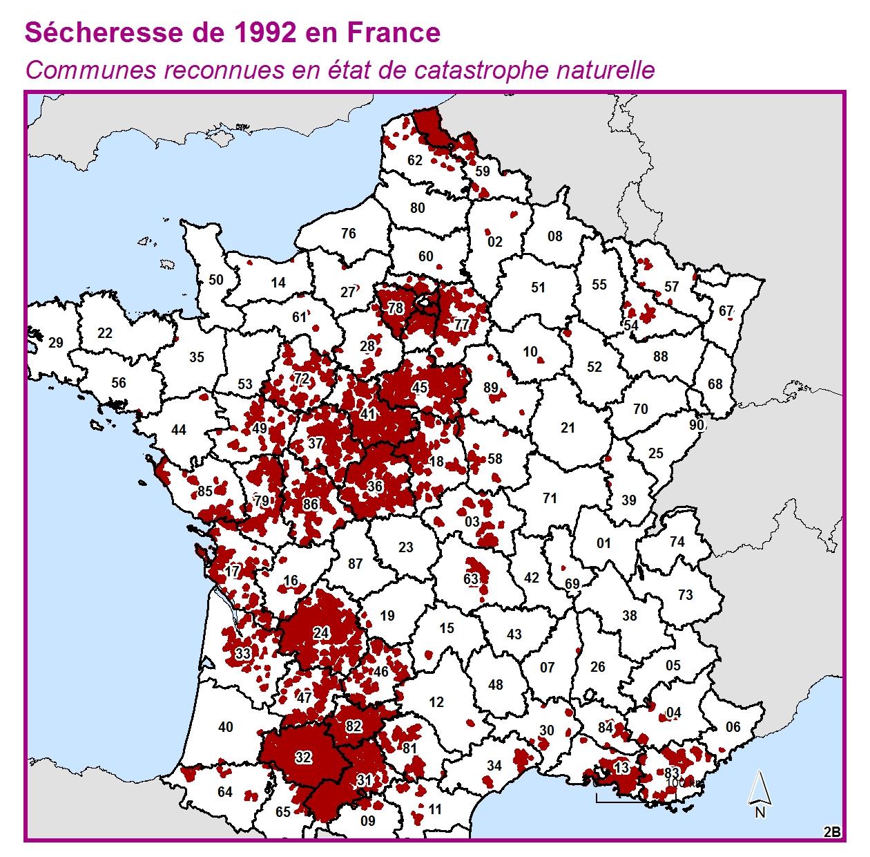 Communes reconnues en 굡t de catastrophes naturelle