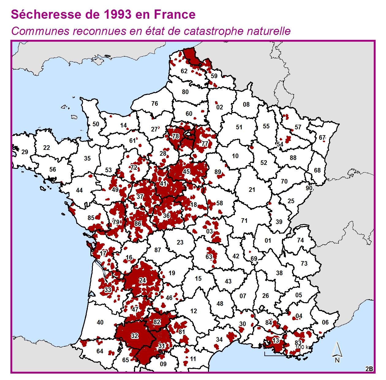 Communes reconnues en 굡t de catastrophes naturelle