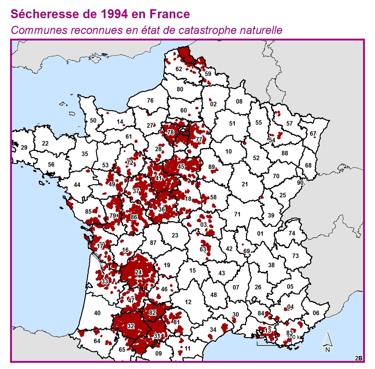 Communes reconnues en 굡t de catastrophes naturelle