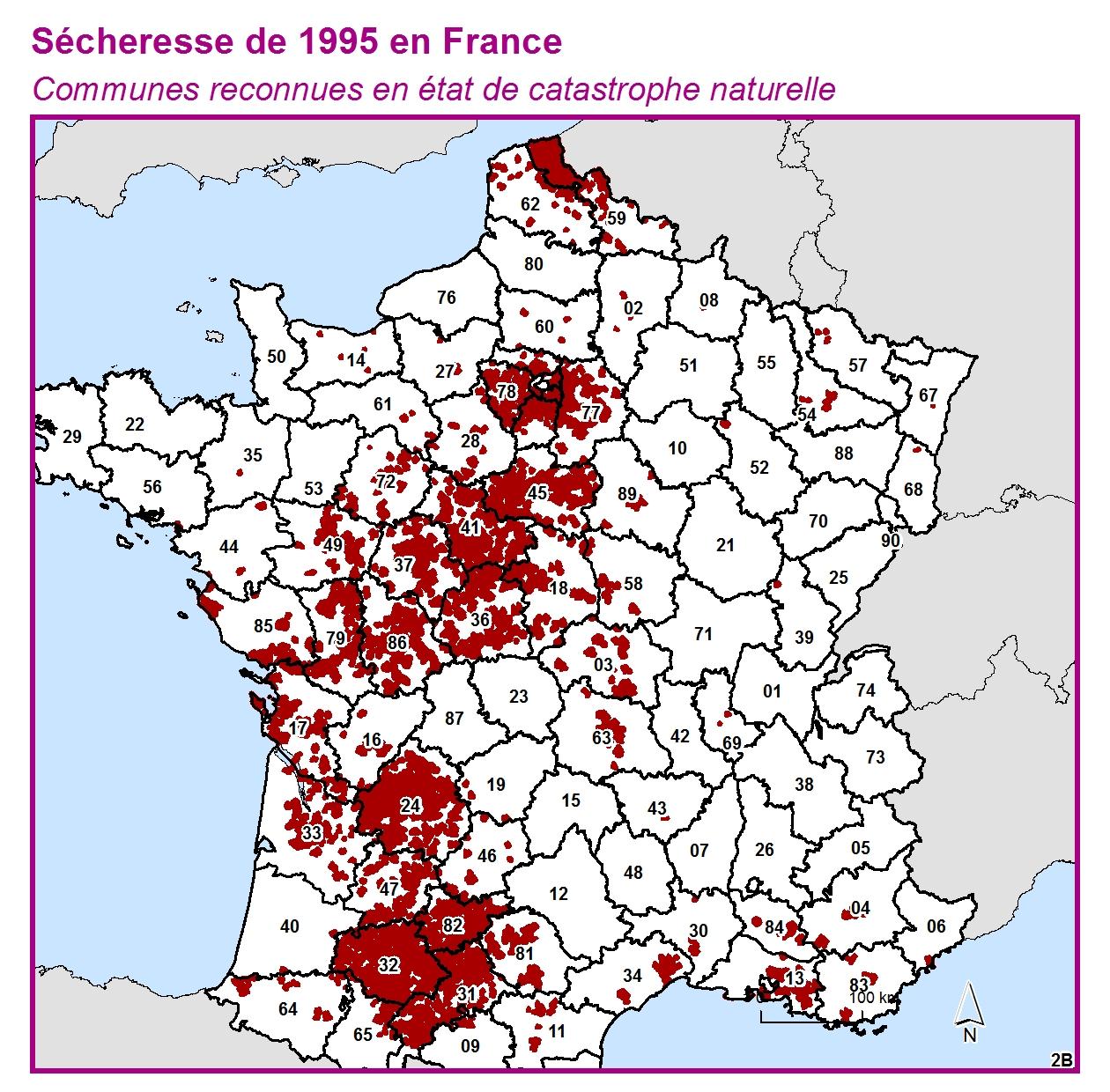 Communes reconnues en 굡t de catastrophes naturelle