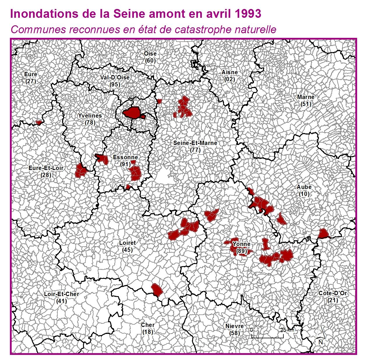 Communes reconnues en 굡t de catastrophes naturelle