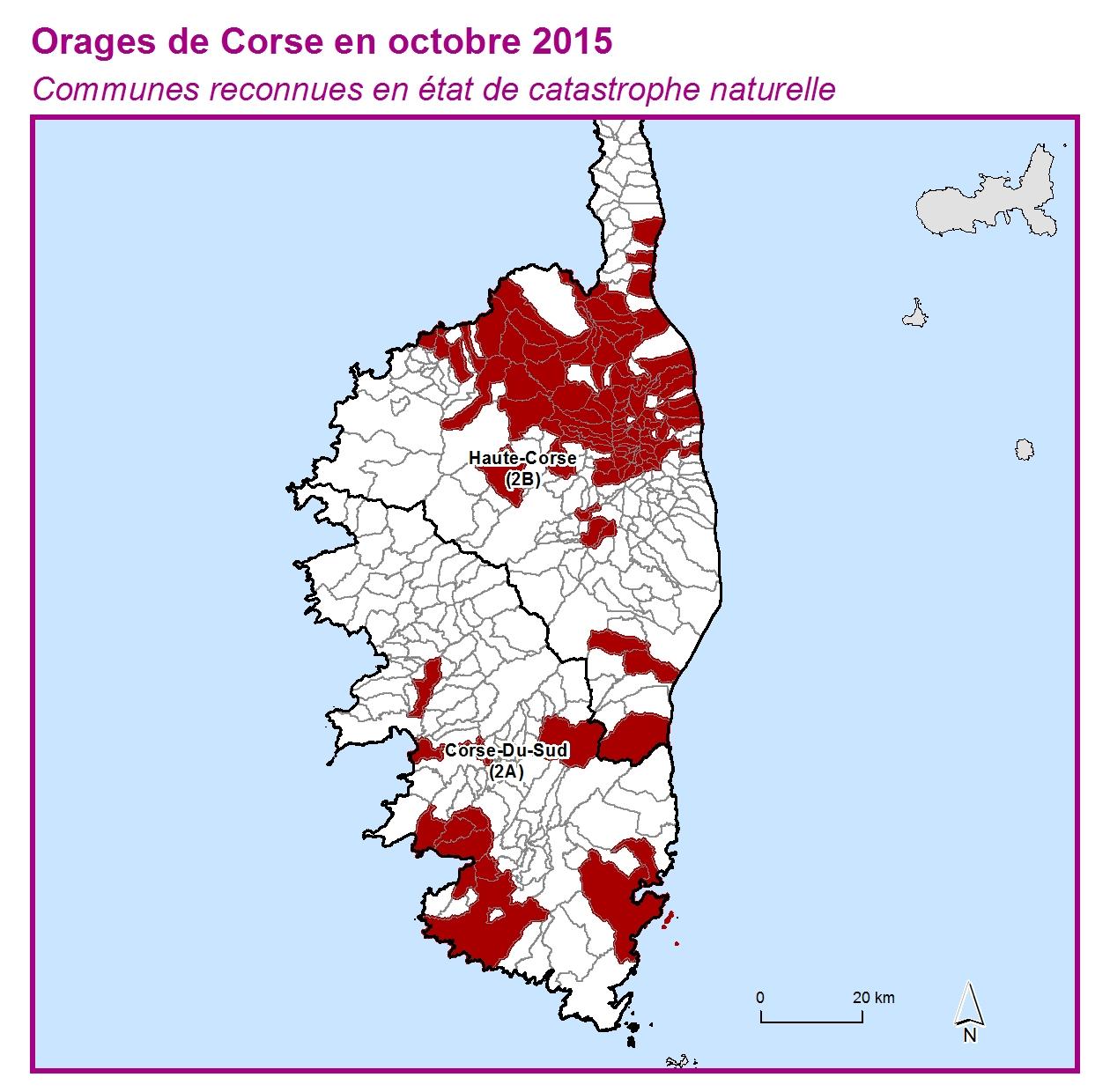 Communes reconnues en 굡t de catastrophes naturelle