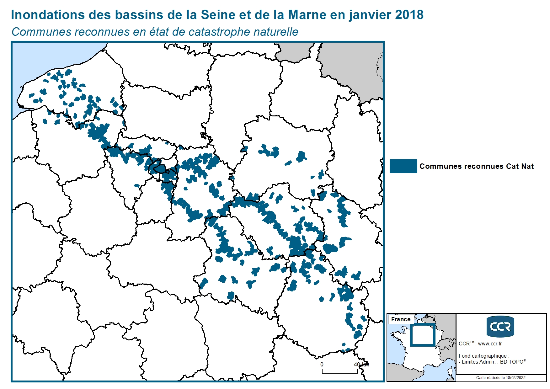 Communes reconnues en 굡t de catastrophes naturelle