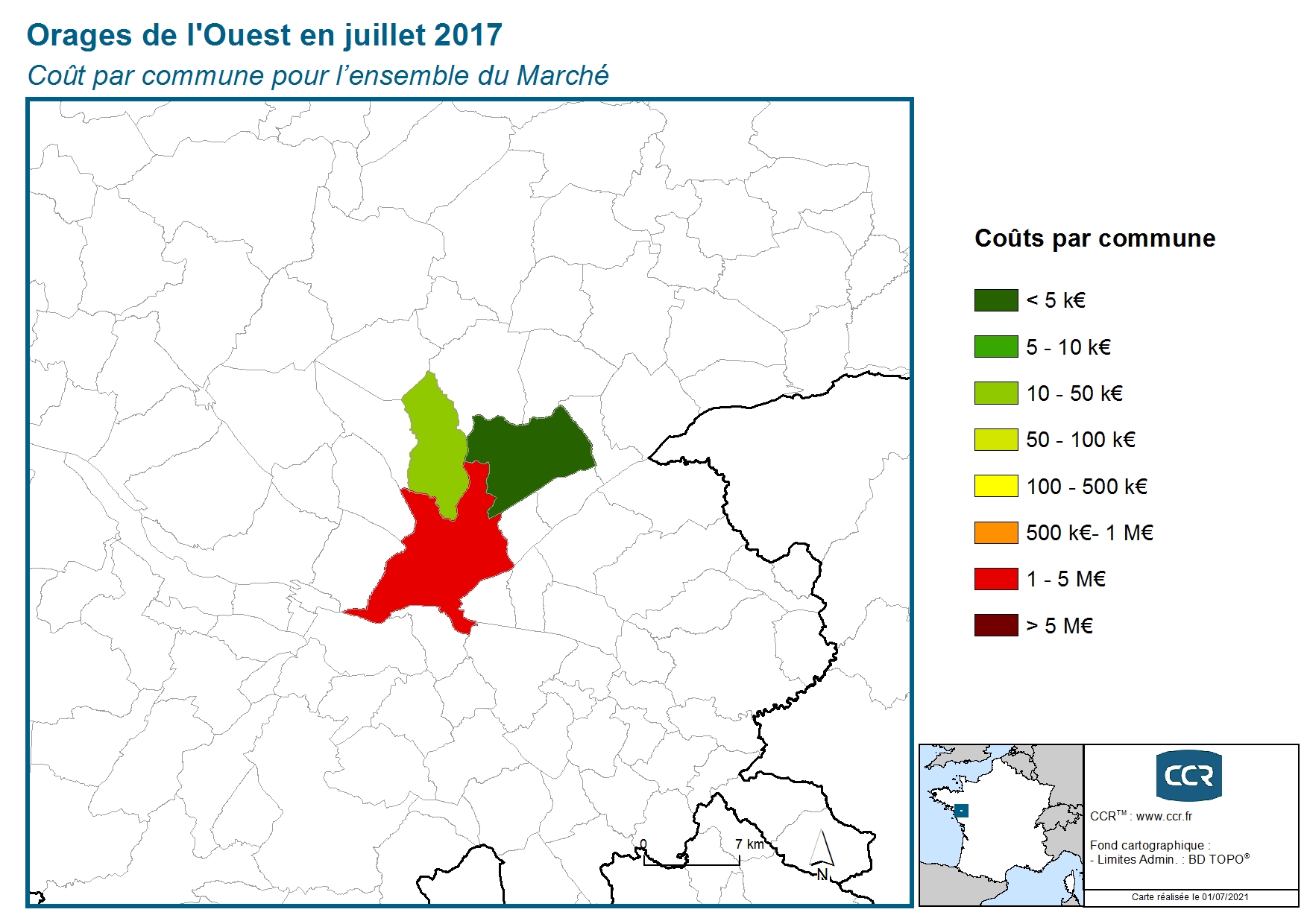 Cout par commune pour l'ensemble du marché