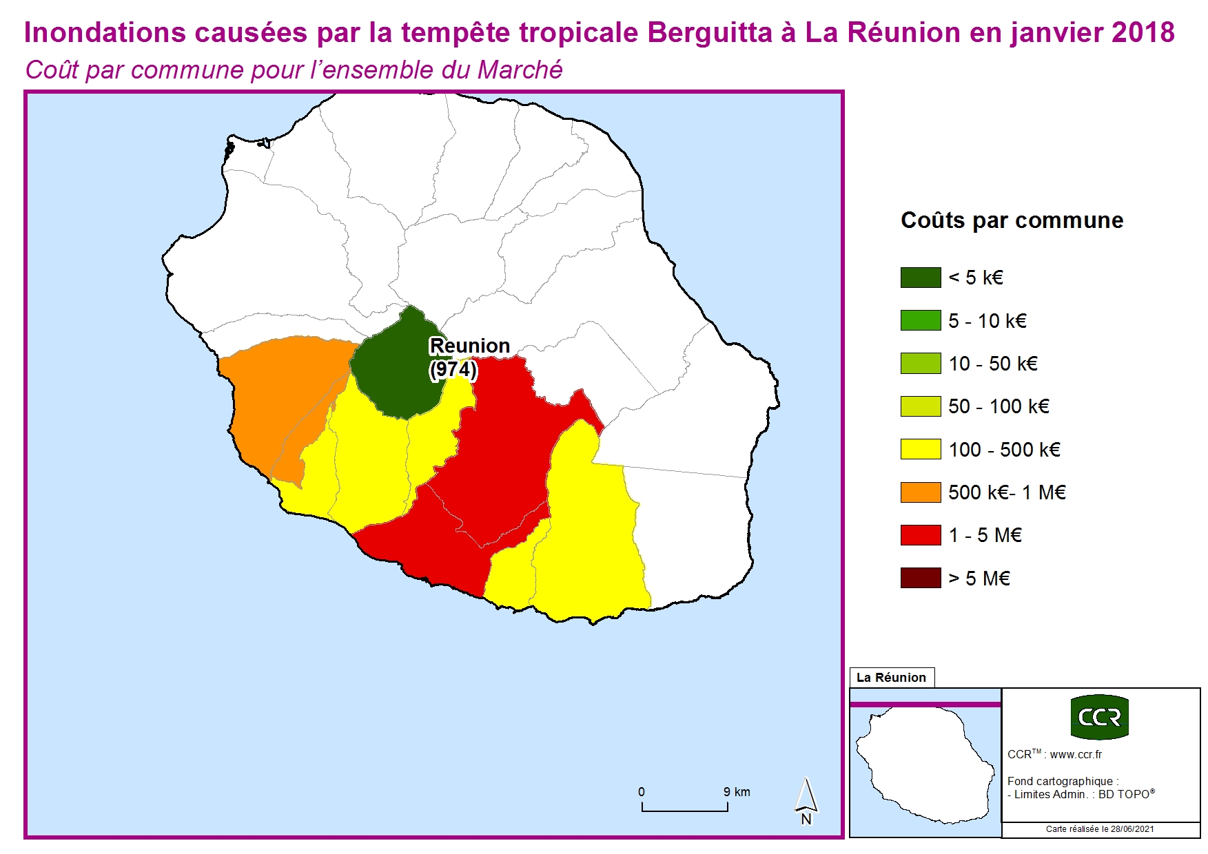 Cout par commune pour l'ensemble du marché